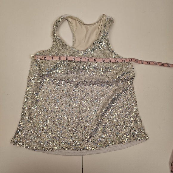 Weissman white sequined top blue shorts green vest hip-hop dance costume size LC - Picture 3 of 10